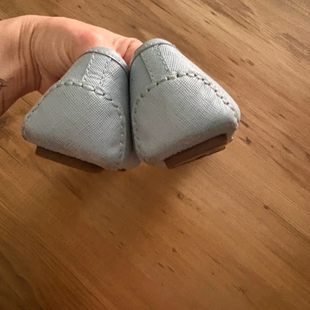 Michael Michael Kors Fulton moccasin Ballet Leather Flats Size 6.5 Powder Blue - Picture 2 of 3